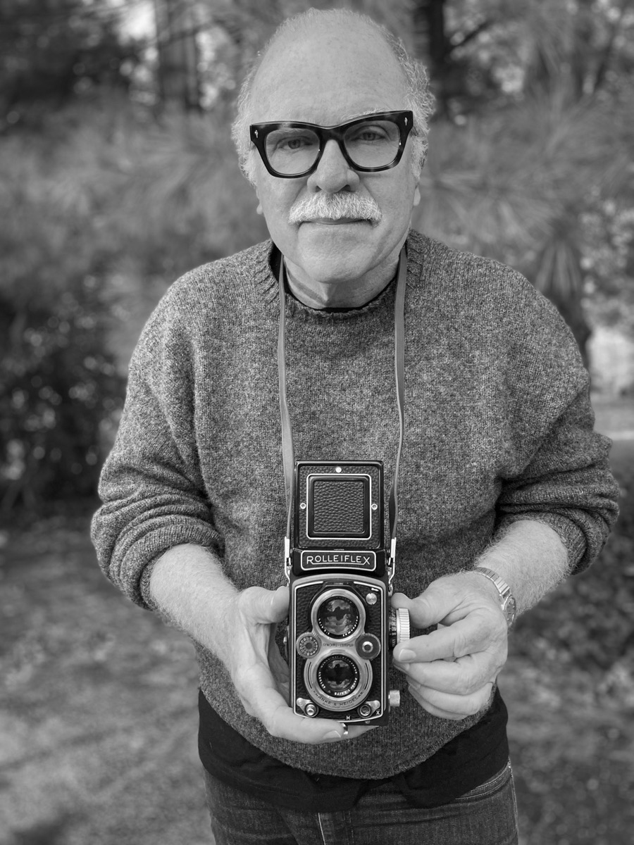 Clint Hasse with Rolleiflex camera